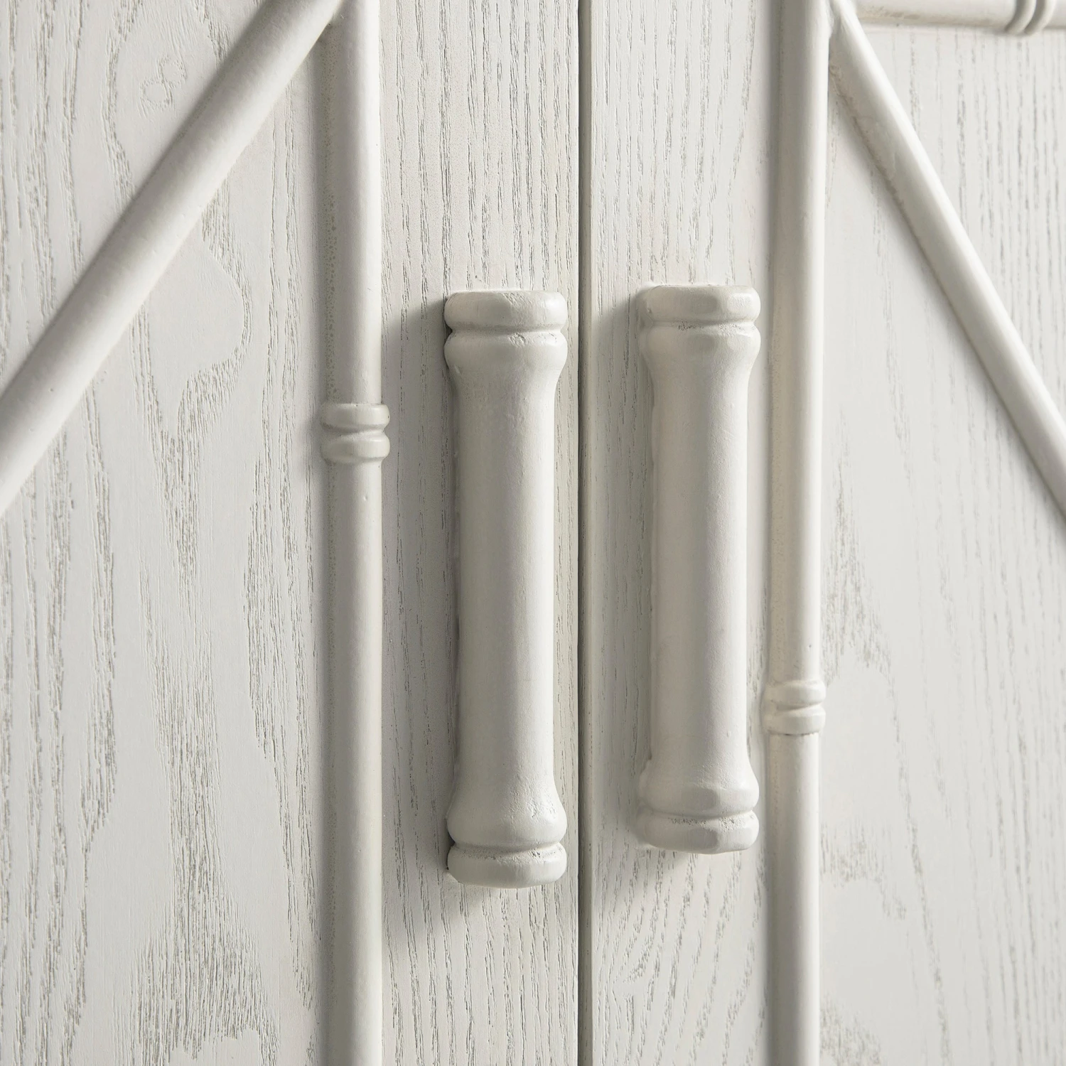 Elstowe Faux Bamboo Small Sideboard, Shaded White 17 Elstowe Faux Bamboo Small Sideboard, Shaded White - Image 17