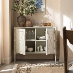 Elstowe Faux Bamboo Small Sideboard, Shaded White 19 Elstowe Faux Bamboo Small Sideboard, Shaded White -Daals Store XXSB 064 BEIGE scene2