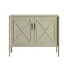 Elstowe Faux Bamboo Small Sideboard, Sage Green