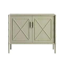 Elstowe Faux Bamboo Small Sideboard, Sage Green