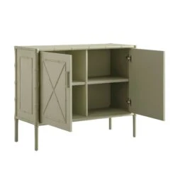 Elstowe Faux Bamboo Small Sideboard, Sage Green -Daals Store XXSB 064 GREEN WB3