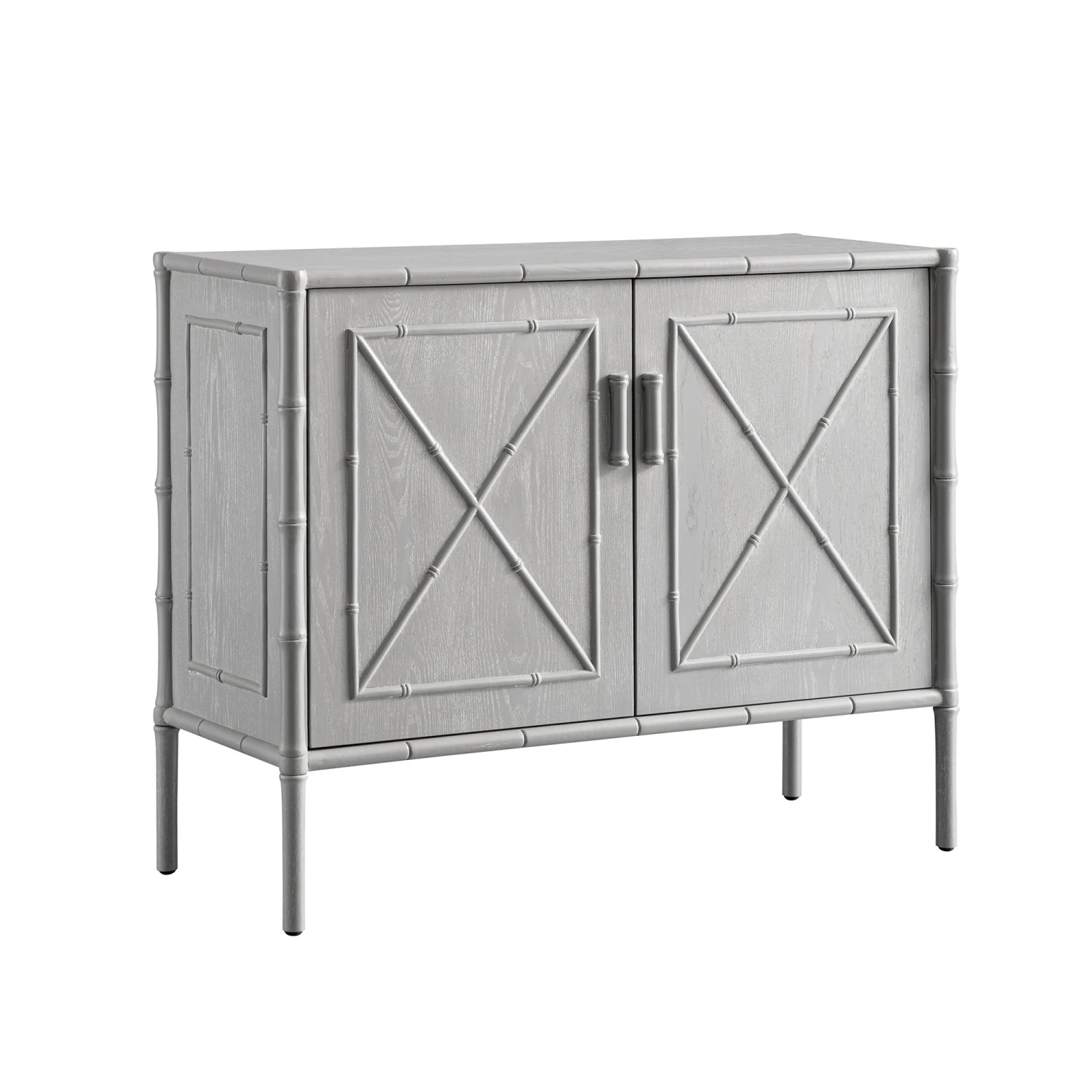Elstowe Faux Bamboo Small Sideboard, Warm Grey 2 Elstowe Faux Bamboo Small Sideboard, Warm Grey - Image 2