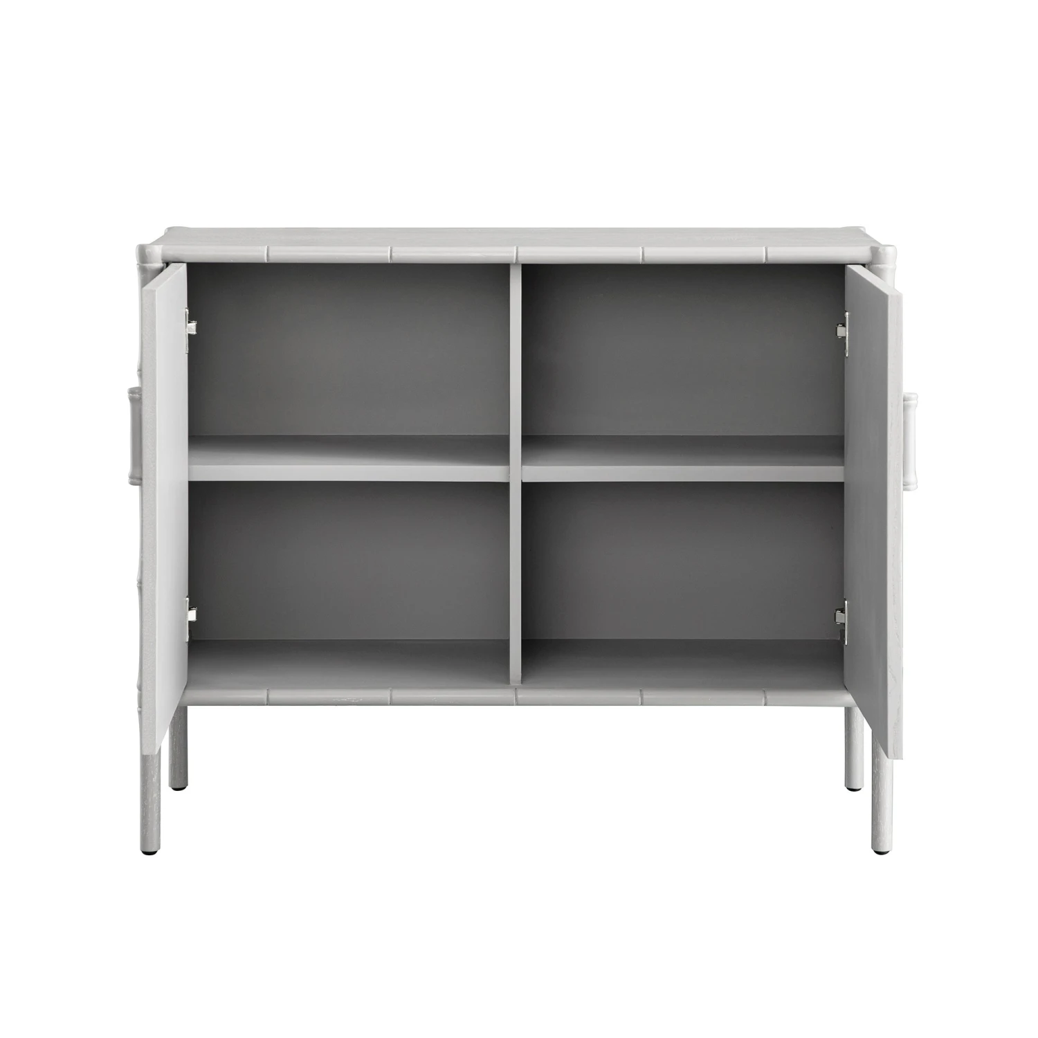 Elstowe Faux Bamboo Small Sideboard, Warm Grey 5 Elstowe Faux Bamboo Small Sideboard, Warm Grey - Image 5