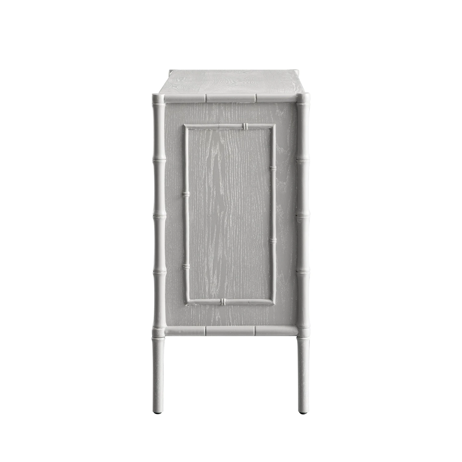 Elstowe Faux Bamboo Small Sideboard, Warm Grey 6 Elstowe Faux Bamboo Small Sideboard, Warm Grey - Image 6