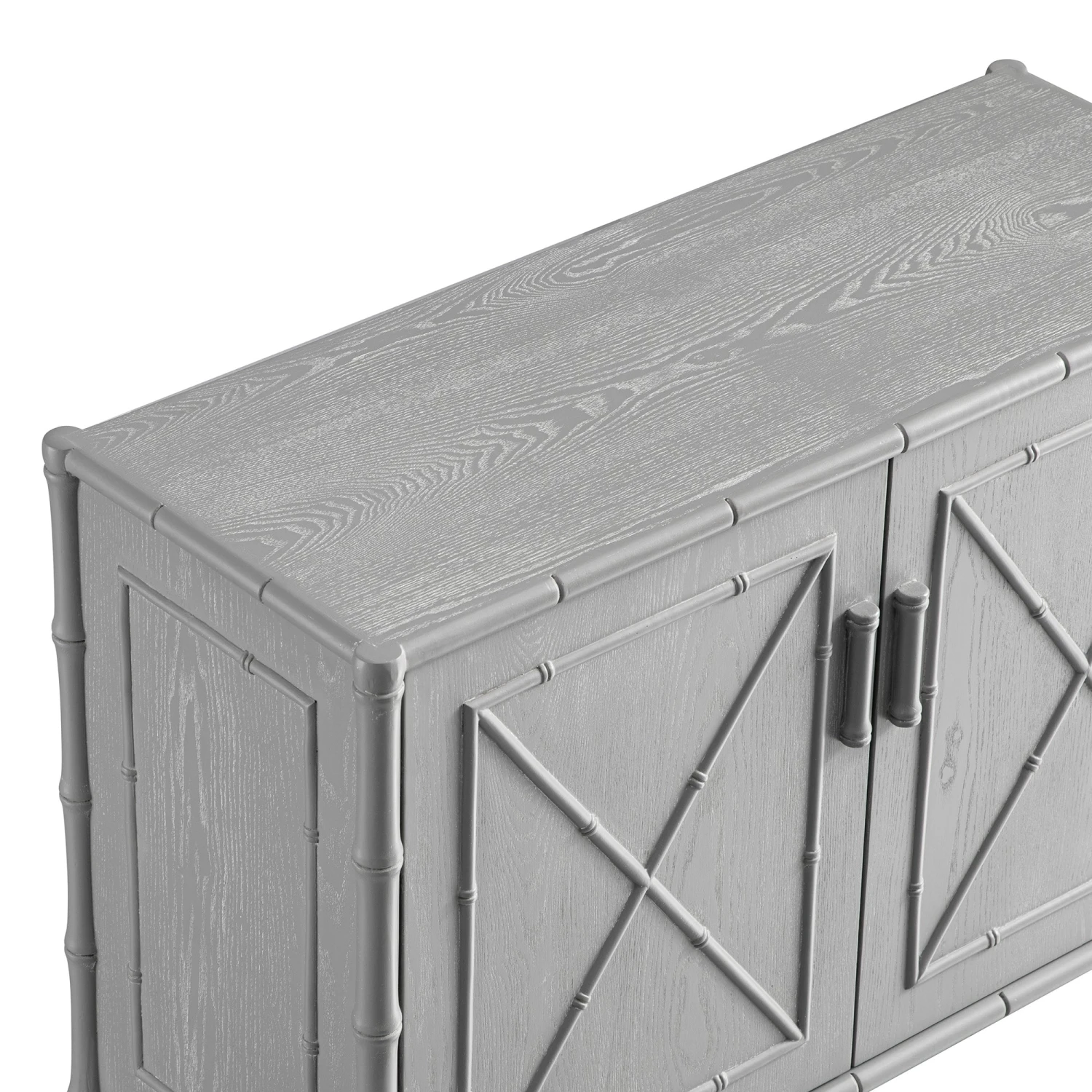 Elstowe Faux Bamboo Small Sideboard, Warm Grey 8 Elstowe Faux Bamboo Small Sideboard, Warm Grey - Image 8