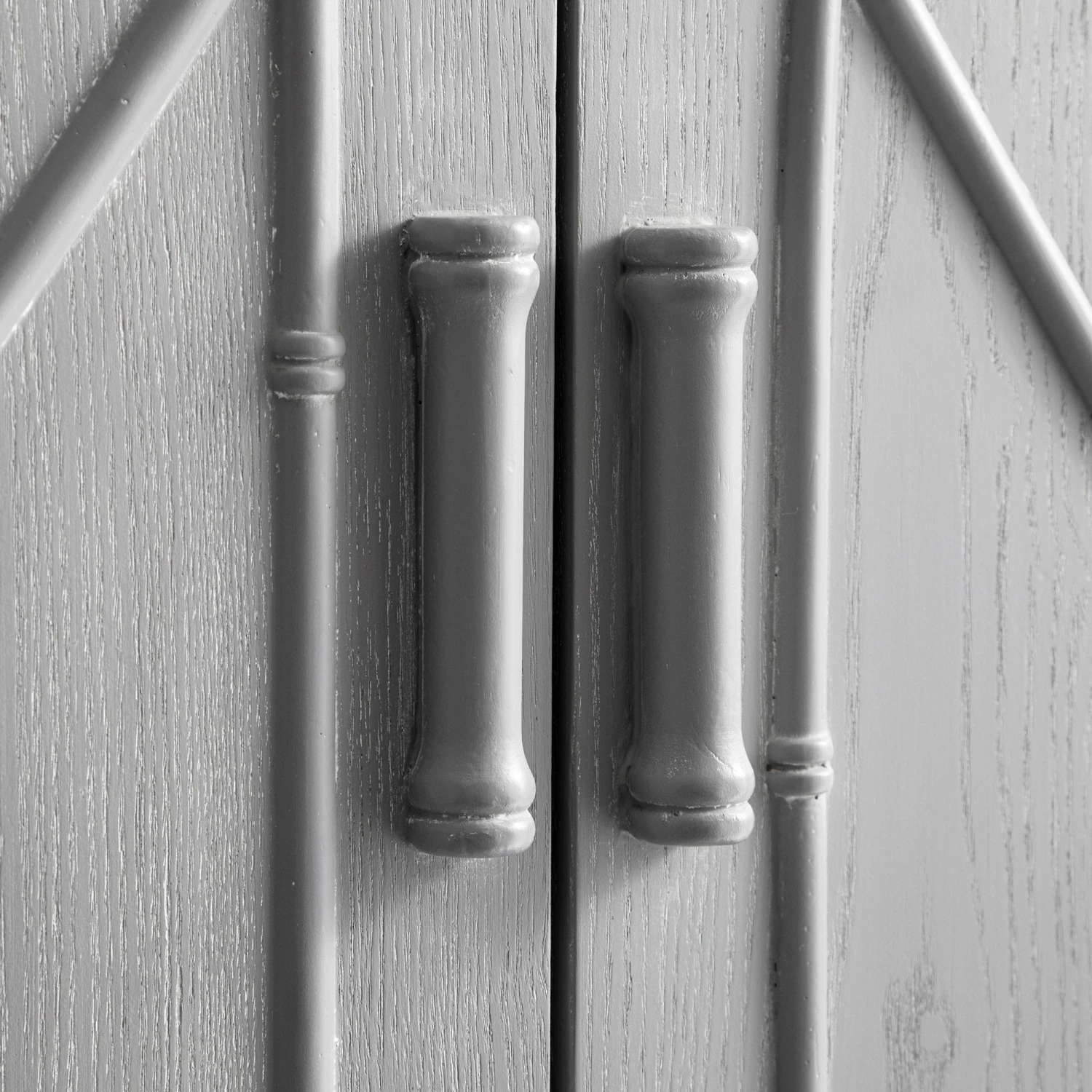 Elstowe Faux Bamboo Small Sideboard, Warm Grey 10 Elstowe Faux Bamboo Small Sideboard, Warm Grey - Image 10