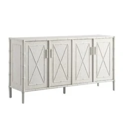 Elstowe Faux Bamboo Large Sideboard, Shaded White -Daals Store XXSB 065 BEIGE WB2