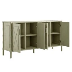 Elstowe Faux Bamboo Large Sideboard, Sage Green -Daals Store XXSB 065 GREEN WB3