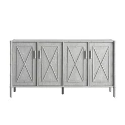 Elstowe Faux Bamboo Large Sideboard, Warm Grey