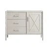 Elstowe Faux Bamboo 1-Door 3-Drawer Sideboard, Shaded White