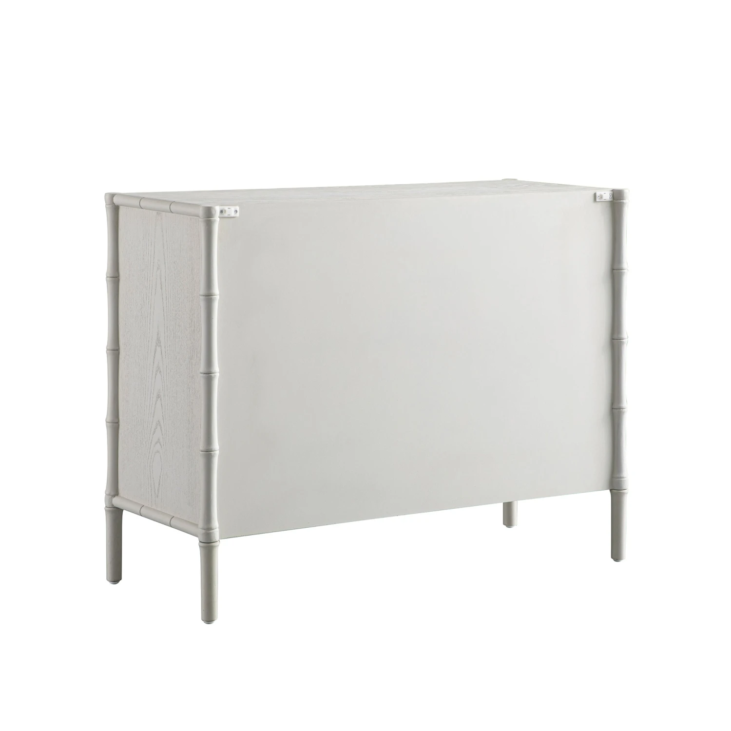 Elstowe Faux Bamboo 1-Door 3-Drawer Sideboard, Shaded White 6 Elstowe Faux Bamboo 1-Door 3-Drawer Sideboard, Shaded White - Image 6