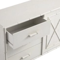 Elstowe Faux Bamboo 1-Door 3-Drawer Sideboard, Shaded White 17 Elstowe Faux Bamboo 1-Door 3-Drawer Sideboard, Shaded White -Daals Store XXSB 066 BEIGE detail2