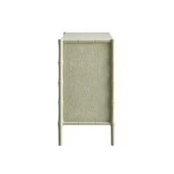 Elstowe Faux Bamboo 1-Door 3-Drawer Sideboard, Sage Green -Daals Store XXSB 066 GREEN WB4