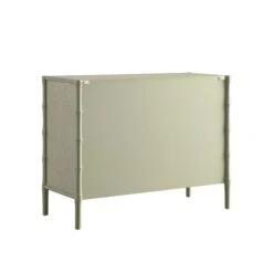 Elstowe Faux Bamboo 1-Door 3-Drawer Sideboard, Sage Green -Daals Store XXSB 066 GREEN WB5