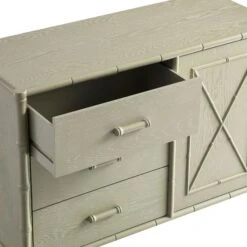 Elstowe Faux Bamboo 1-Door 3-Drawer Sideboard, Sage Green -Daals Store XXSB 066 GREEN detail2