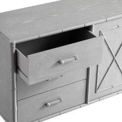 Elstowe Faux Bamboo 1-Door 3-Drawer Sideboard, Warm Grey 17 Elstowe Faux Bamboo 1-Door 3-Drawer Sideboard, Warm Grey -Daals Store XXSB 066 GREY detail2