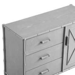 Elstowe Faux Bamboo 1-Door 3-Drawer Sideboard, Warm Grey 18 Elstowe Faux Bamboo 1-Door 3-Drawer Sideboard, Warm Grey -Daals Store XXSB 066 GREY detail3
