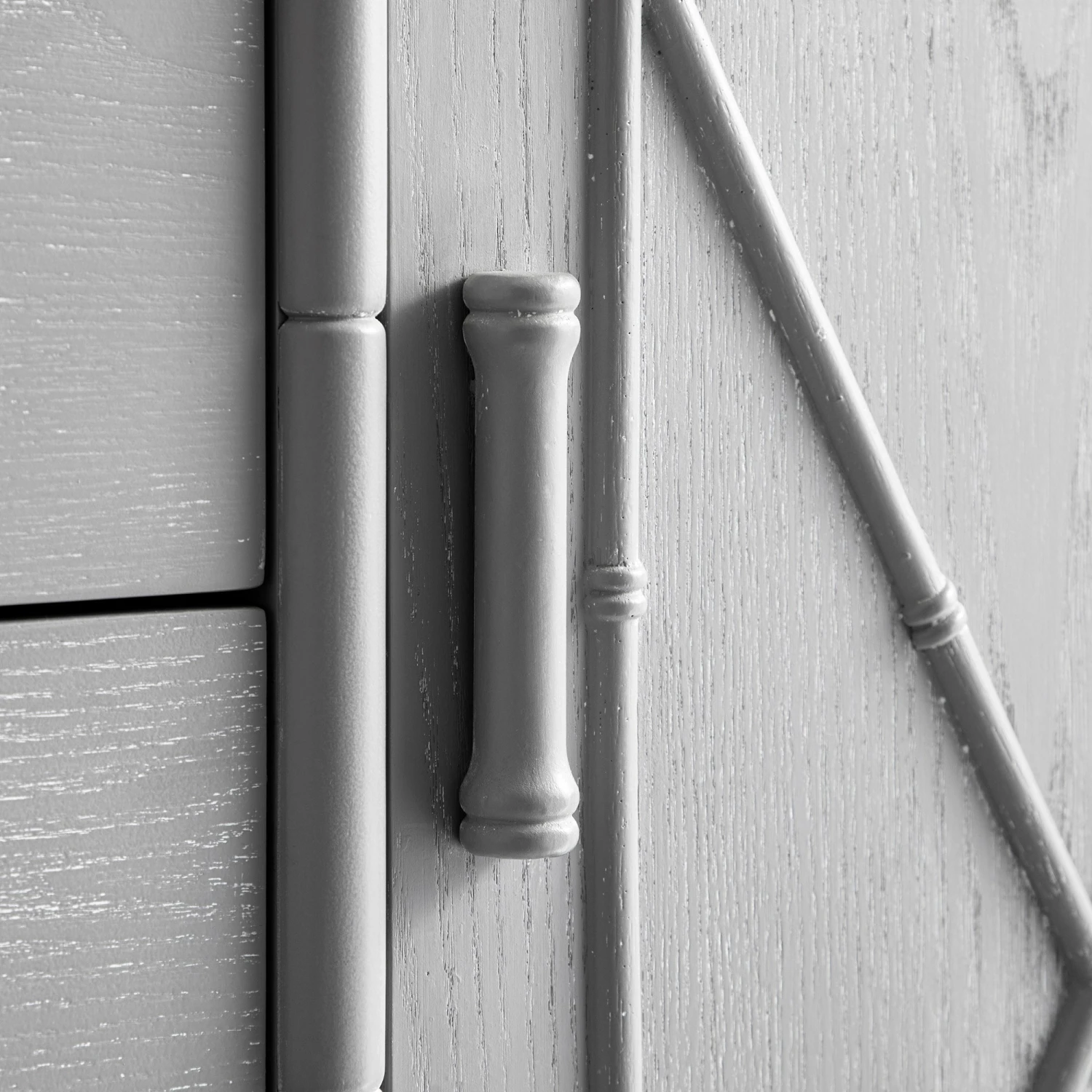 Elstowe Faux Bamboo 1-Door 3-Drawer Sideboard, Warm Grey 10 Elstowe Faux Bamboo 1-Door 3-Drawer Sideboard, Warm Grey - Image 10