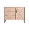 Elstowe Faux Bamboo 1-Door 3-Drawer Sideboard, Nude Pink -Daals Store XXSB 066 NUDE WB1
