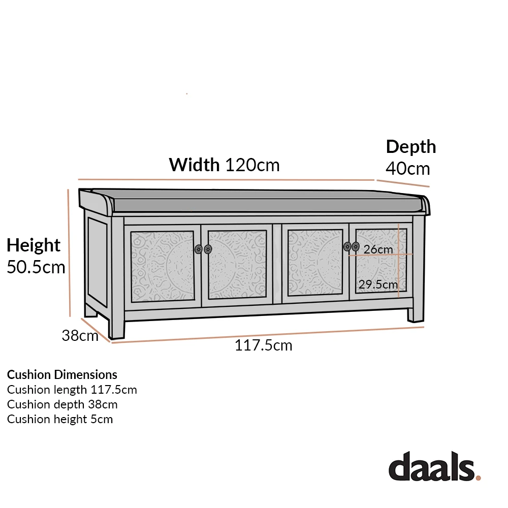 Chantilly Whitewashed Carved Storage Bench 6 Chantilly Whitewashed Carved Storage Bench - Image 6
