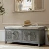 Chantilly Mid Grey Carved Storage Bench -Daals Store XXST 016 GREY main