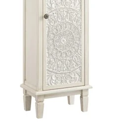 Chantilly Whitewashed Carved Bathroom Tallboy Cabinet 32 Chantilly Whitewashed Carved Bathroom Tallboy Cabinet -Daals Store XXTALL 058 WHITEWASH detail3