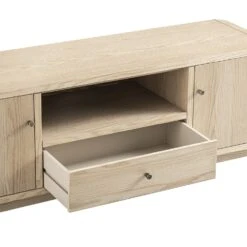 Maude 160cm Wide TV Unit in Natural Ash β Mid-Century Media Console with Antique Brass Detail 18 Maude 160cm Wide TV Unit in Natural Ash β Mid-Century Media Console with Antique Brass Detail -Daals Store XXTV 049 NAT NAT detail1