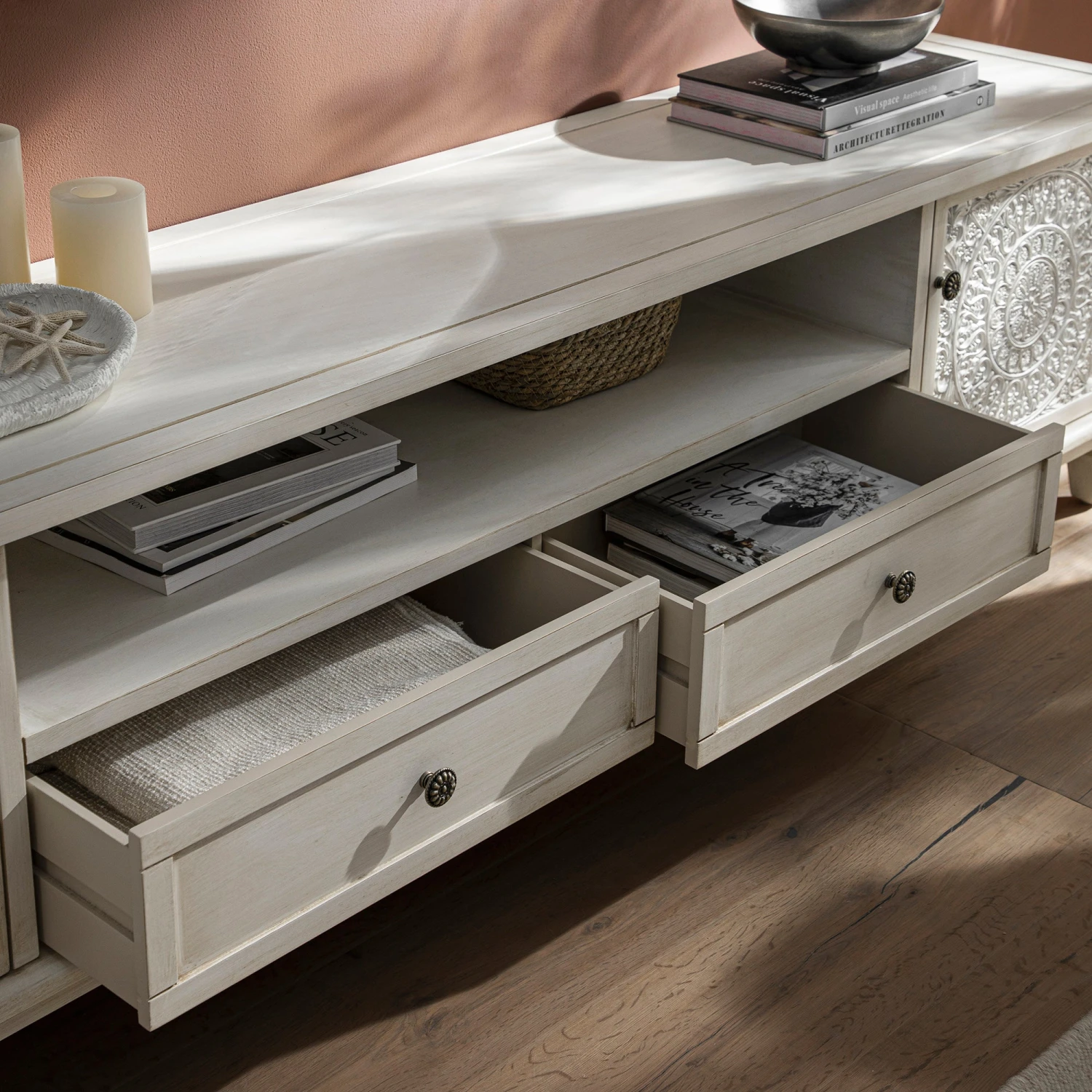 Chantilly Whitewashed 200cm Wide TV Unit 7 Chantilly Whitewashed 200cm Wide TV Unit - Image 7