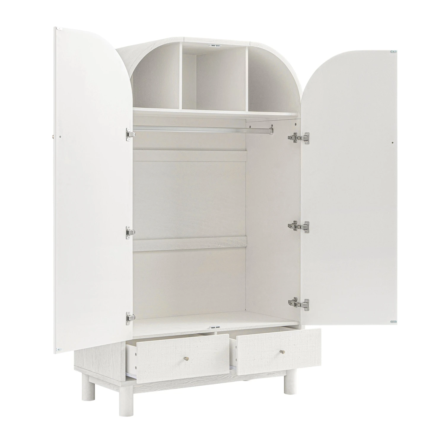 Maude Double Wardrobe, Washed White Ash With Raffia 5 Maude Double Wardrobe, Washed White Ash With Raffia - Image 5