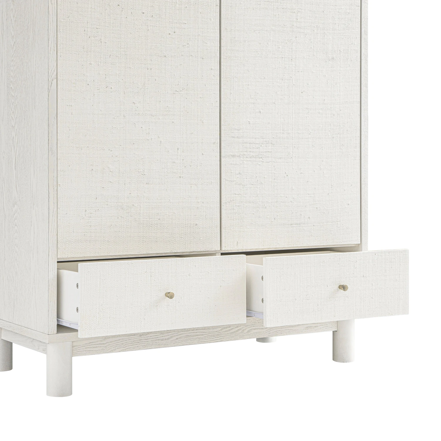 Maude Double Wardrobe, Washed White Ash With Raffia 9 Maude Double Wardrobe, Washed White Ash With Raffia - Image 9