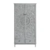 Chantilly Mid Grey Carved Double Wardrobe