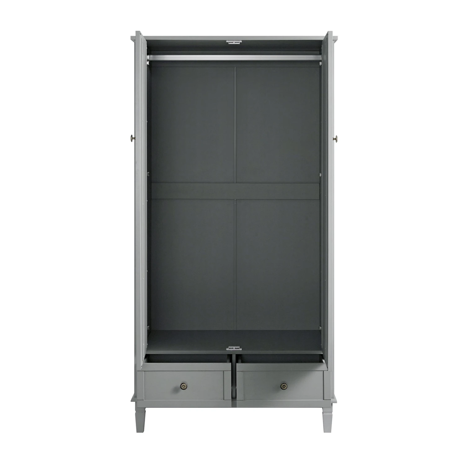 Chantilly Mid Grey Carved Double Wardrobe 4 Chantilly Mid Grey Carved Double Wardrobe - Image 4