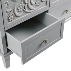 Chantilly Mid Grey Carved Double Wardrobe 19 Chantilly Mid Grey Carved Double Wardrobe -Daals Store XXWARD 051 GREY detail3