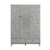 Chantilly Mid Grey Carved Triple Wardrobe 24 Chantilly Mid Grey Carved Triple Wardrobe -Daals Store XXWARD 052 GREY WB1