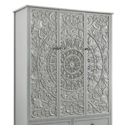 Chantilly Mid Grey Carved Triple Wardrobe 17 Chantilly Mid Grey Carved Triple Wardrobe -Daals Store XXWARD 052 GREY detail1