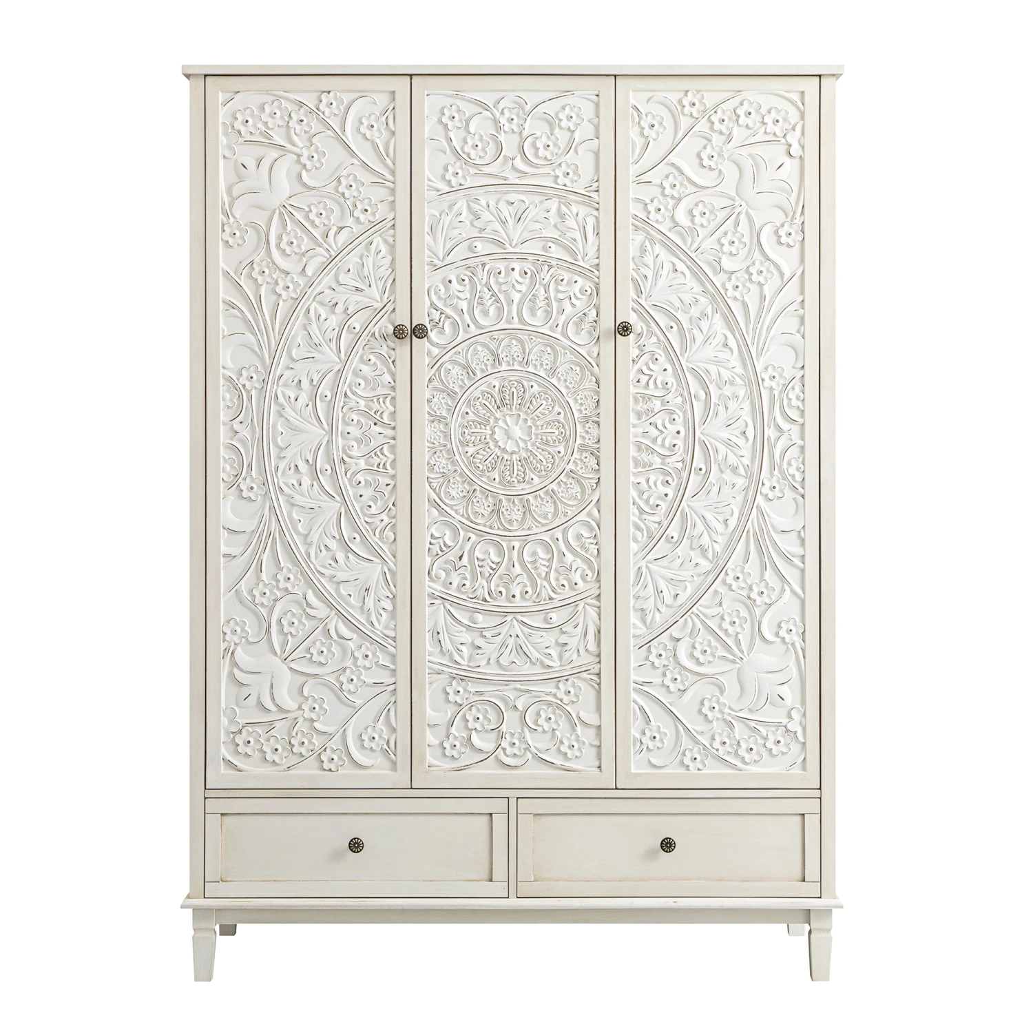 Chantilly Whitewashed Carved Triple Wardrobe 7 Chantilly Whitewashed Carved Triple Wardrobe - Image 7