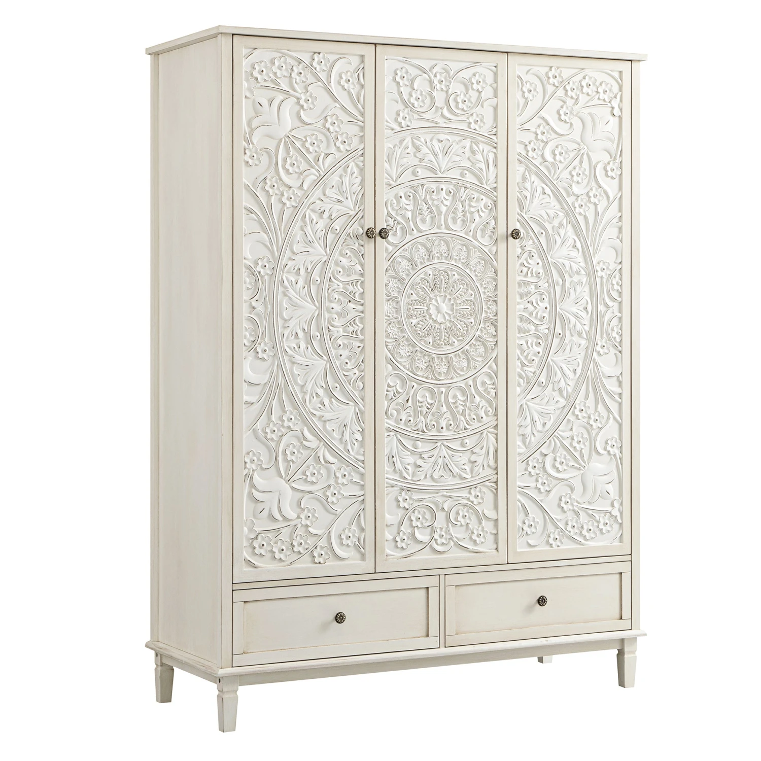 Chantilly Whitewashed Carved Triple Wardrobe 8 Chantilly Whitewashed Carved Triple Wardrobe - Image 8