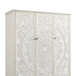 Chantilly Whitewashed Carved Triple Wardrobe 31 Chantilly Whitewashed Carved Triple Wardrobe -Daals Store XXWARD 052 WHITEWASH detail1