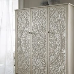 Chantilly Whitewashed Carved Triple Wardrobe 21 Chantilly Whitewashed Carved Triple Wardrobe -Daals Store XXWARD 052 WHITEWASH scene3