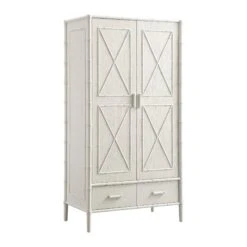 Elstowe Faux Bamboo Double Wardrobe, Shaded White 24 Elstowe Faux Bamboo Double Wardrobe, Shaded White -Daals Store XXWARD 068 BEIGE WB2