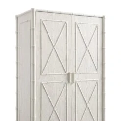 Elstowe Faux Bamboo Double Wardrobe, Shaded White 30 Elstowe Faux Bamboo Double Wardrobe, Shaded White -Daals Store XXWARD 068 BEIGE detail1