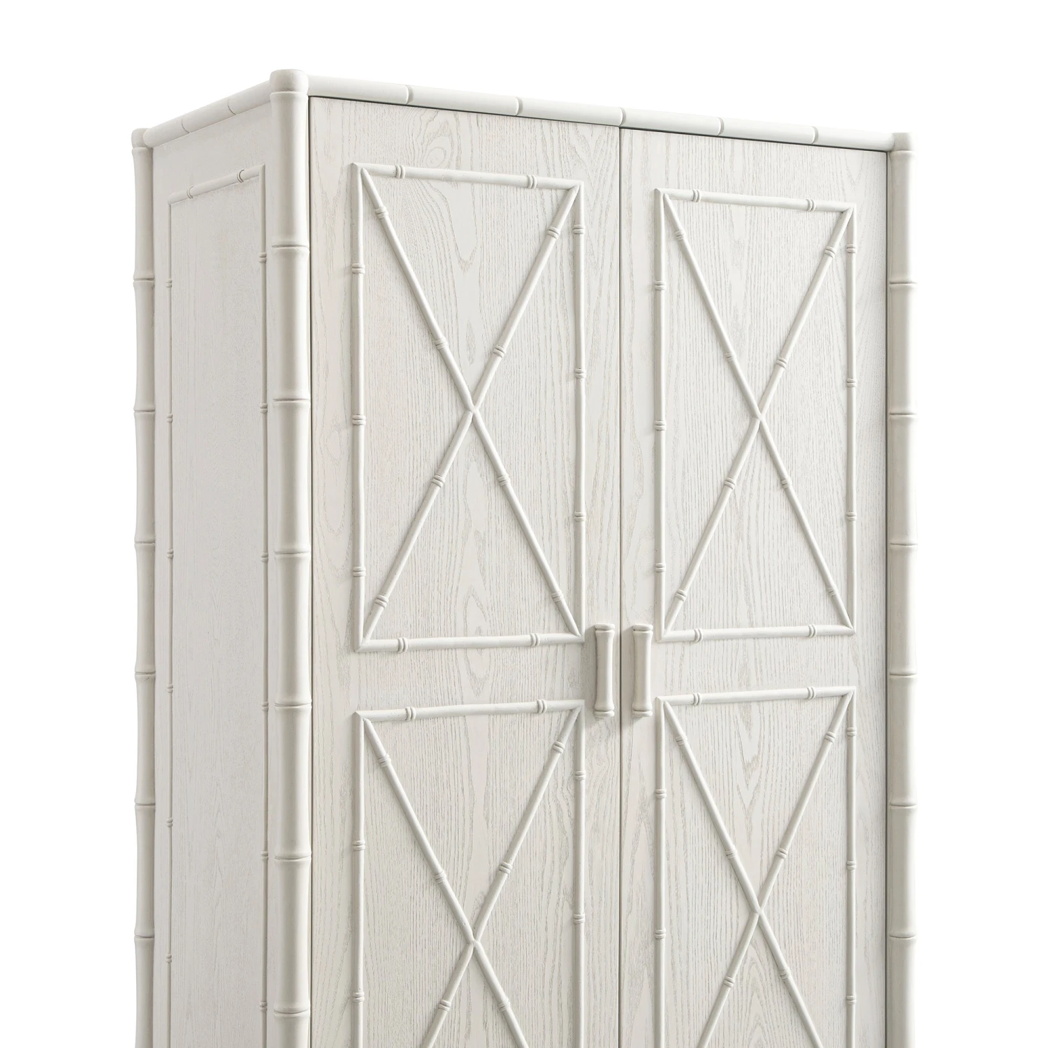 Elstowe Faux Bamboo Double Wardrobe, Shaded White 15 Elstowe Faux Bamboo Double Wardrobe, Shaded White - Image 15
