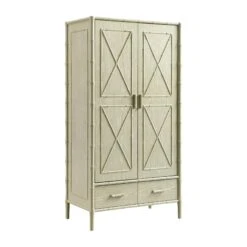 Elstowe Faux Bamboo Double Wardrobe, Sage Green -Daals Store XXWARD 068 GREEN WB2