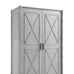Elstowe Faux Bamboo Double Wardrobe, Warm Grey 28 Elstowe Faux Bamboo Double Wardrobe, Warm Grey -Daals Store XXWARD 068 GREY detail1