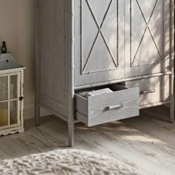 Elstowe Faux Bamboo Double Wardrobe, Warm Grey 19 Elstowe Faux Bamboo Double Wardrobe, Warm Grey -Daals Store XXWARD 068 GREY scene4