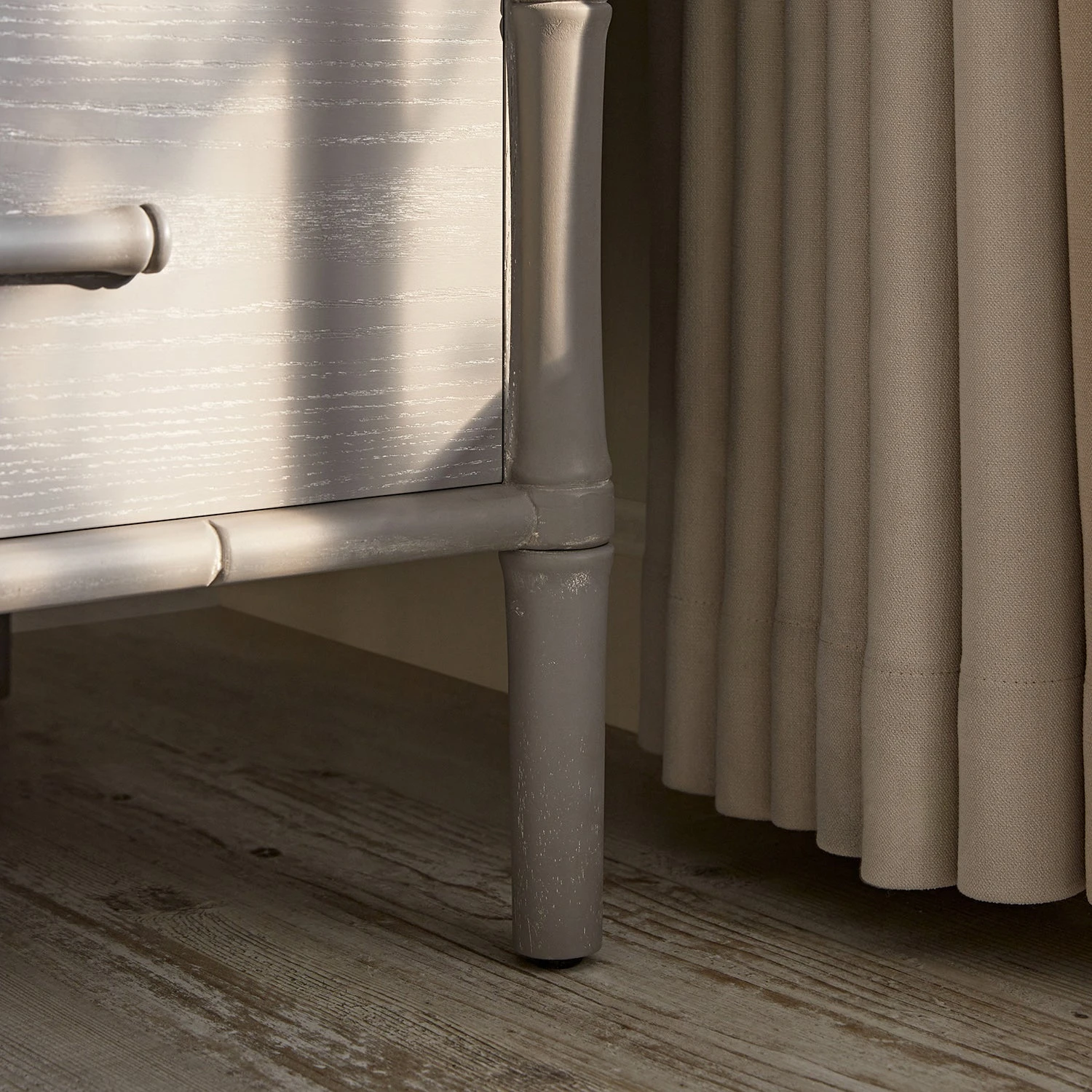 Elstowe Faux Bamboo Double Wardrobe, Warm Grey 6 Elstowe Faux Bamboo Double Wardrobe, Warm Grey - Image 6