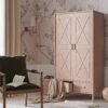 Elstowe Faux Bamboo Double Wardrobe, Nude Pink -Daals Store XXWARD 068 NUDE main