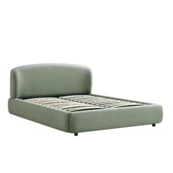 Constance Winged Headboard Ottoman Storage Bed, Olive Linen -Daals Store ZD 2182 OLIVE LIN WB1