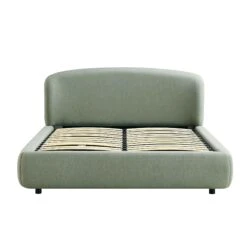 Constance Winged Headboard Ottoman Storage Bed, Olive Linen -Daals Store ZD 2182 OLIVE LIN WB2