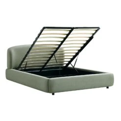 Constance Winged Headboard Ottoman Storage Bed, Olive Linen -Daals Store ZD 2182 OLIVE LIN WB4